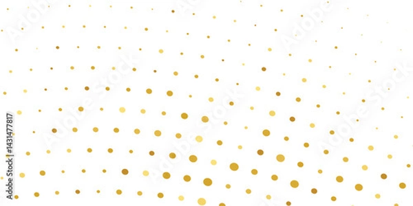 Obraz Abstract Golden doted glitter on transparent background. Luxury sparkling confetti. Falling Golden Sparkles and Dazzling Glitter Confetti Drifting Gently Over a Transparent White Background,
