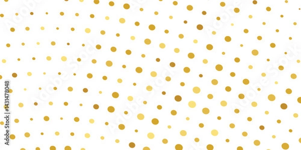 Obraz Abstract Golden doted glitter on transparent background. Luxury sparkling confetti. Falling Golden Sparkles and Dazzling Glitter Confetti Drifting Gently Over a Transparent White Background,
