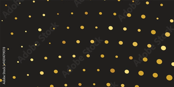 Obraz Luxury vector Golden confetti isolated on black background. Scatter gradient with gold confetti on dark backdrop. Sparkling Wallpaper, and Brochure Template Cover"