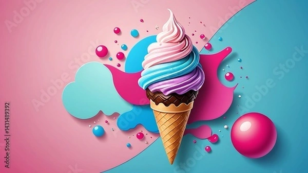 Fototapeta Ice cream background for web