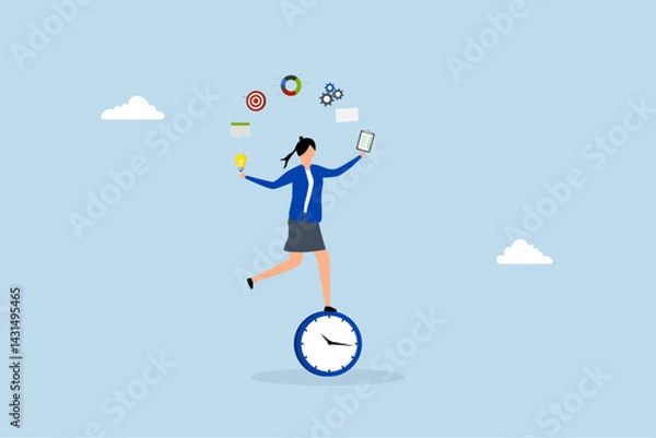 Fototapeta Project development manager, businesswoman control project management skill.
