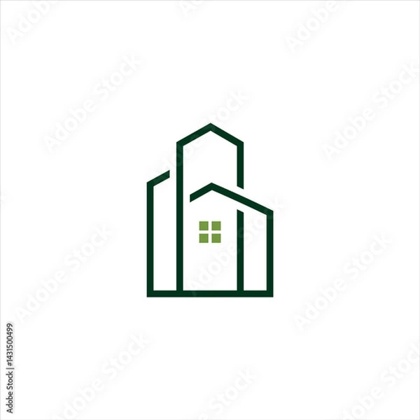 Fototapeta creative simple logo design initial AG homes