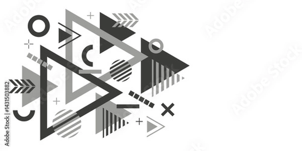 Fototapeta Abstract background of geometric shapes. Linear geometric drawing. Minimalistic Poster. Vector illustration .