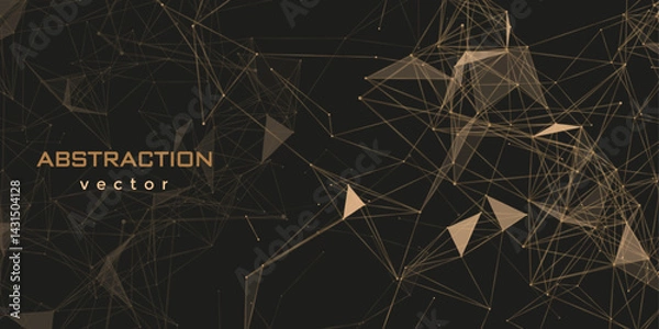 Fototapeta Technology background banner . Graphic plexus background. Abstract vector background .
