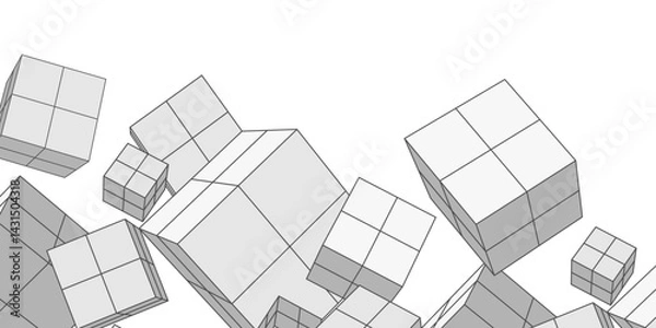 Fototapeta Geometric cubes and squares. Abstract background from geometric shapes. Vector illustration.