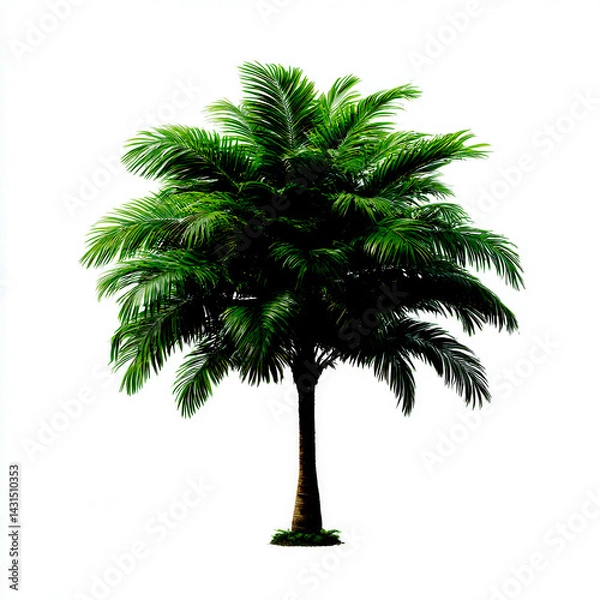 Obraz Isolated palm tree full view shot on white background
