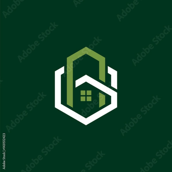 Fototapeta creative simple logo design initial AG homes
