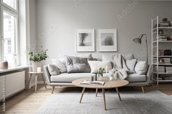 Fototapeta Interior of a quintessential Swedish living room