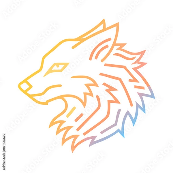 Fototapeta wolf  icon vector