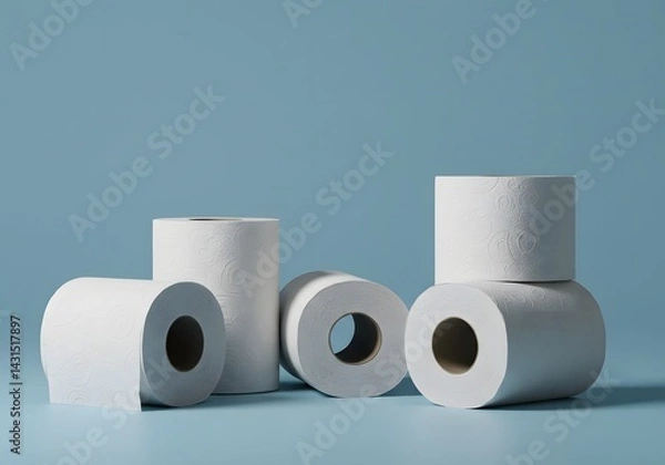 Fototapeta White paper towels rolls studio shot