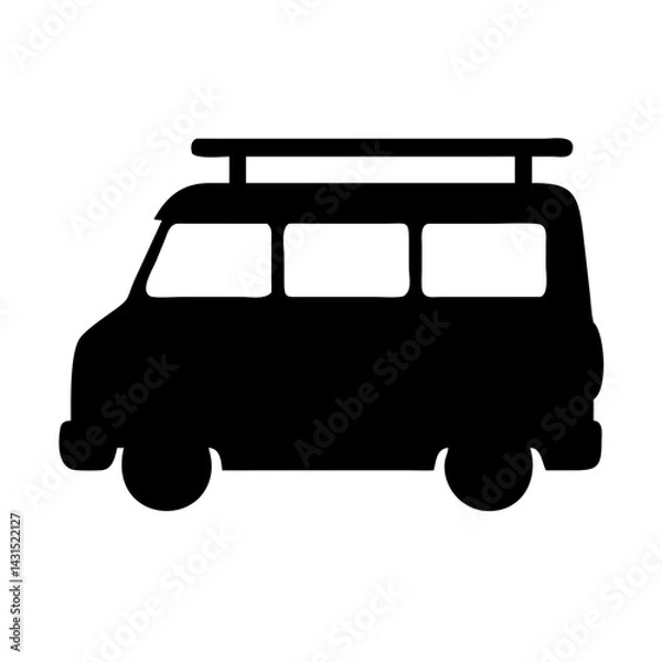 Obraz Retro car silhouette vector illustration
