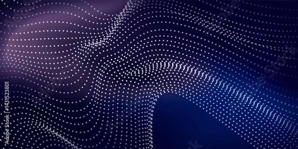 Fototapeta Purple background with many glowing particles. Information technology background. Simple