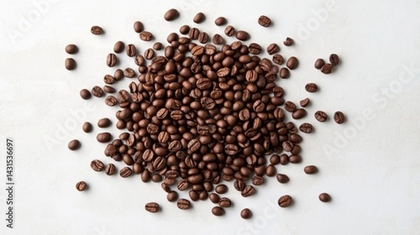 Obraz espresso beans scattered in the air, generative ai