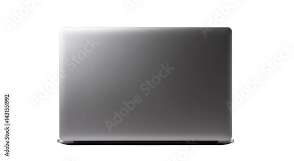 Obraz Sleek, metallic laptop back view shines against a black backdrop, highlighting its modern design