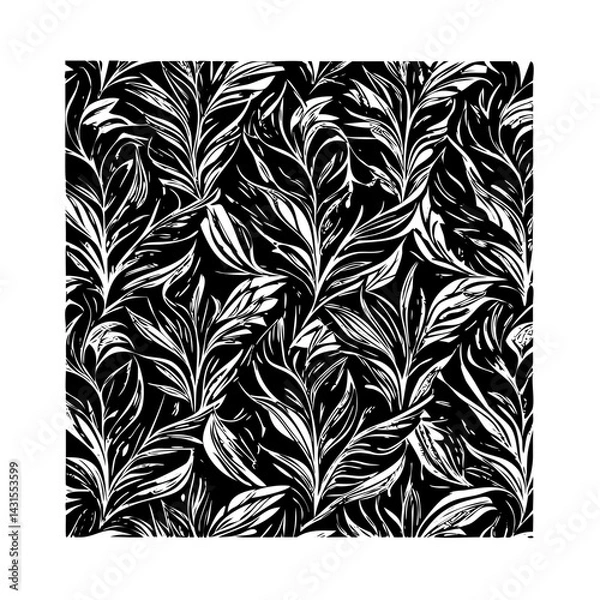 Fototapeta Vector gold leaves on white background isolated. Wavy drawn line branches, nature, plants luxury design elements.Modern floral art deco seamless pattern. Vector damask illustration with leaves. 