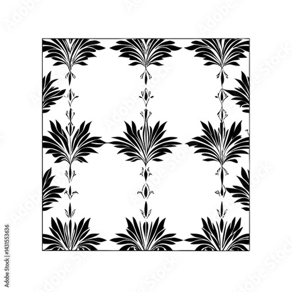 Fototapeta Vector gold leaves on white background isolated. Wavy drawn line branches, nature, plants luxury design elements.Modern floral art deco seamless pattern. Vector damask illustration with leaves. 