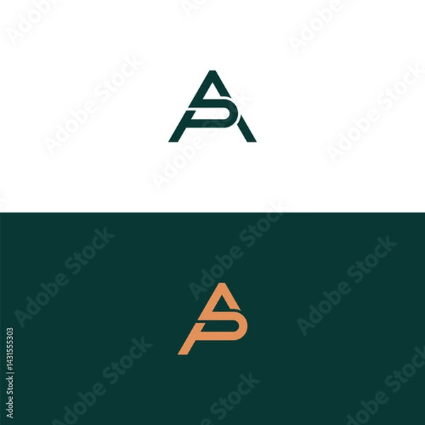 Fototapeta Alphabet letters Initials Monogram logo SA, AS, S and A