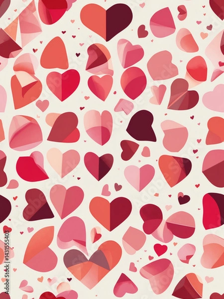 Obraz Colorful heart pattern brings joy and warmth to any space with its vivid shades of red and pink, creating a lively and romantic atmosphere