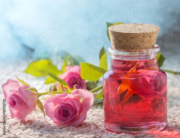 Fototapeta Rose attar for Spa of procedures from natural ingredients