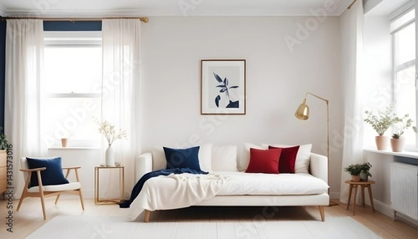 Fototapeta Photo interior modern design room 3d illustration