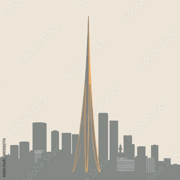 Obraz Modern Rustic Tower in a Urban City