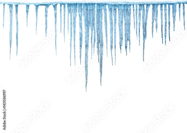Obraz Icicles on a white background
