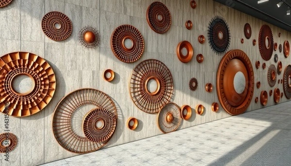 Obraz Decorative wall art featuring circular motifs
