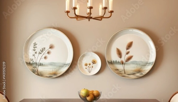 Obraz Decorative wall plates with nature scenes