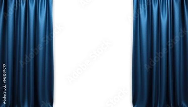 Obraz Deep blue theater curtains, dramatic