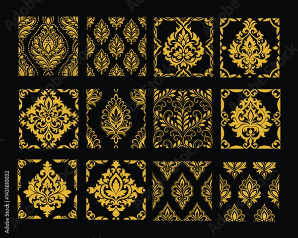 Fototapeta Elegant Luxury Damask Ornament Vector Pattern Design.