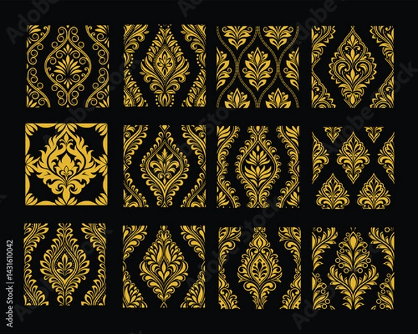 Fototapeta Elegant Luxury Damask Ornament Vector Pattern Design.