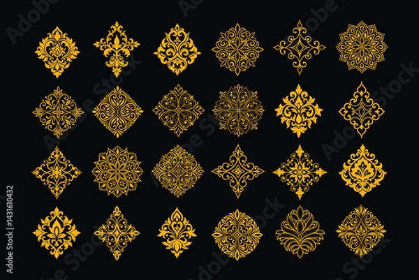 Fototapeta Elegant Luxury Damask Ornament Vector Pattern Design.