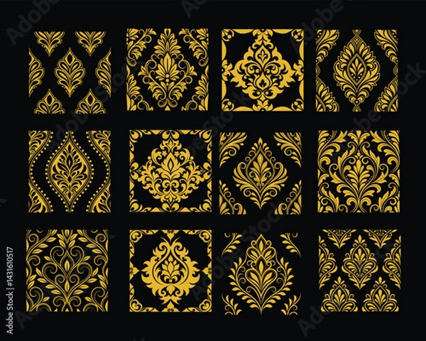 Fototapeta Elegant Luxury Damask Ornament Vector Pattern Design.
