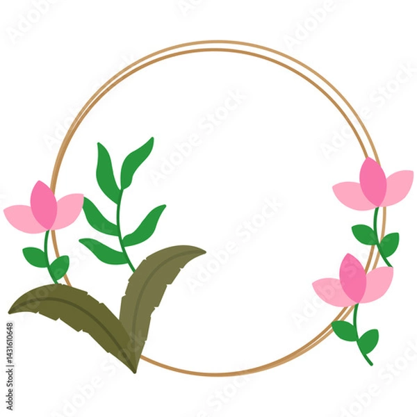 Fototapeta Circular Floral Frame Icon