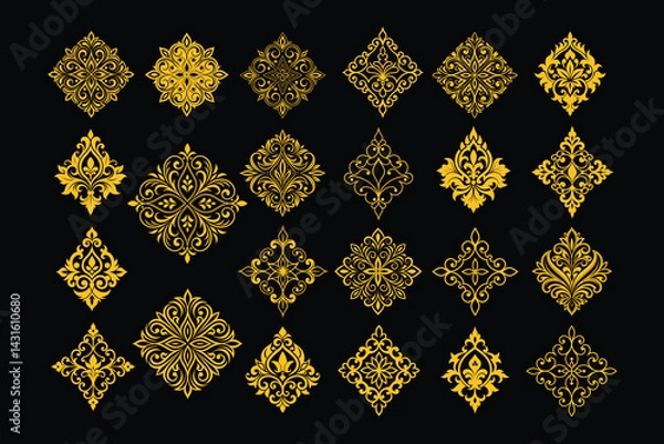 Fototapeta Elegant Luxury Damask Ornament Vector Pattern Design.