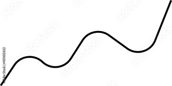 Fototapeta Rounded wave graph with clean rising line segments in a minimalist layout.