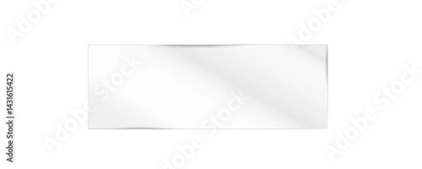 Fototapeta Transparent glass effect, realistic window mockups, mirror set, glass showcase on transparent background, vector png. Glass banner, acrylic smooth surface.	
