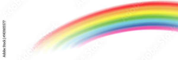 Fototapeta Rainbow, realistic rainbow spectrum on transparent background, vector png.