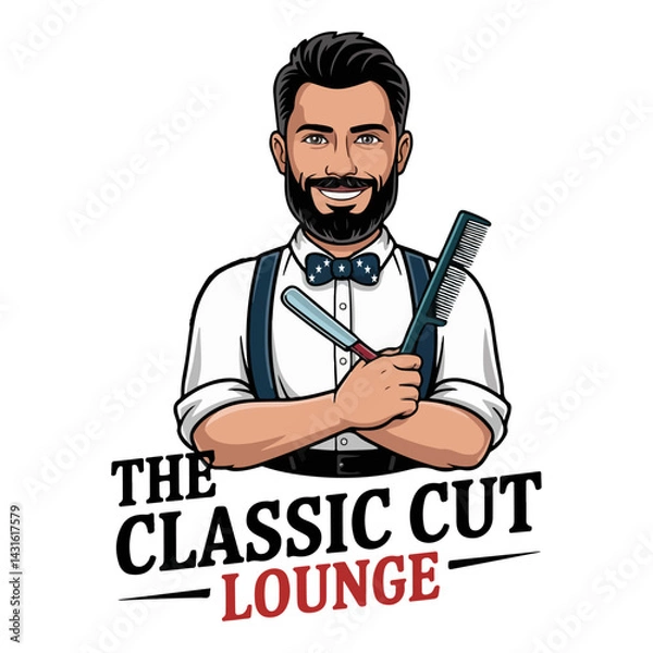 Obraz The Classic Cut Lounge Barber Logo
