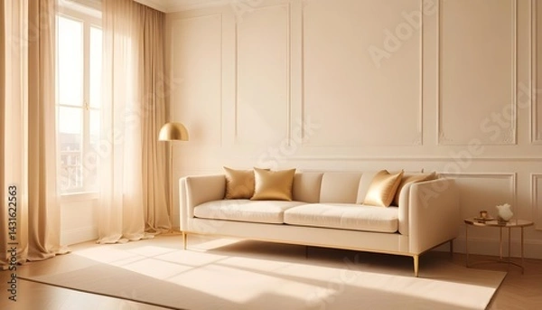Fototapeta Photo interior modern design room 3d illustration