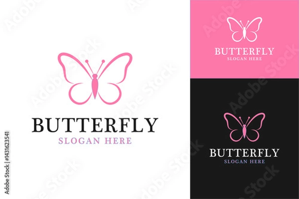 Fototapeta Butterfly logo design template vector illustration