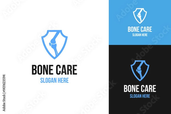 Fototapeta Shield with knee care logo design template vector illustration