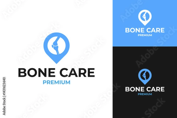 Fototapeta Knee care location logo design template vector illustration