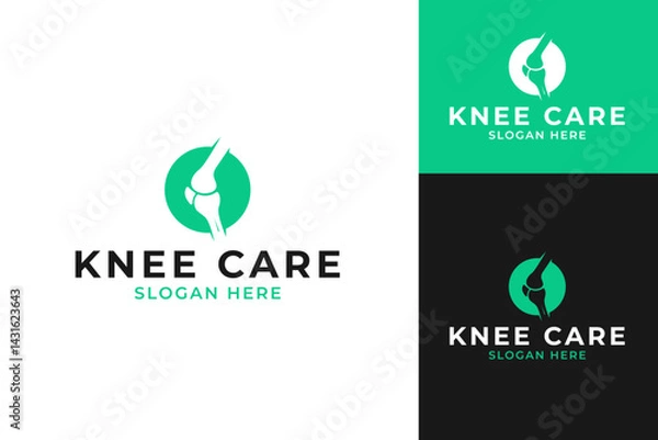 Fototapeta Vector of knee care logo design template illustration