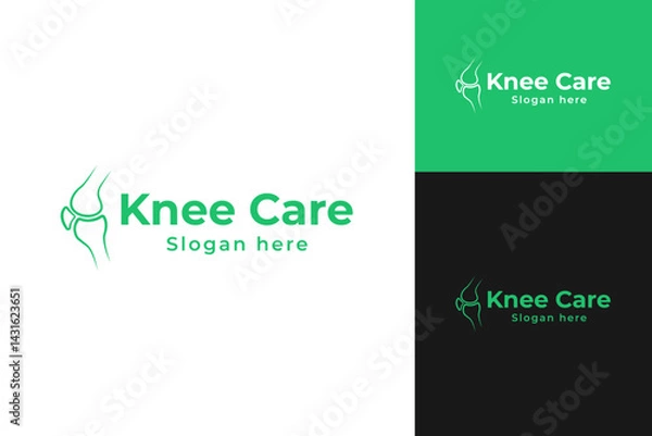 Fototapeta Green knee care logo design template vector illustration