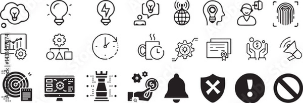 Obraz Good Idea & Innovation Concept icon Vector Illustration Editable stroke set