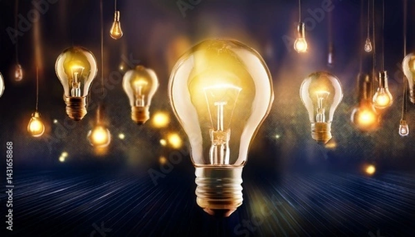 Fototapeta abstract background with light bulbs