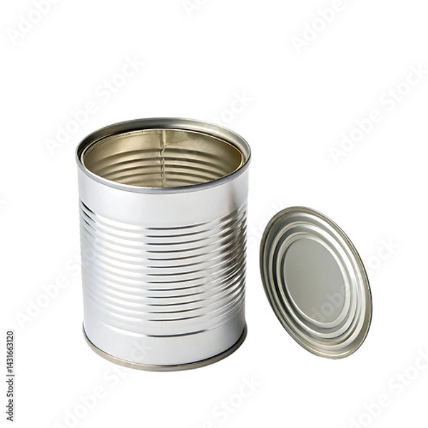 Fototapeta empty tin can isolated on transparent background