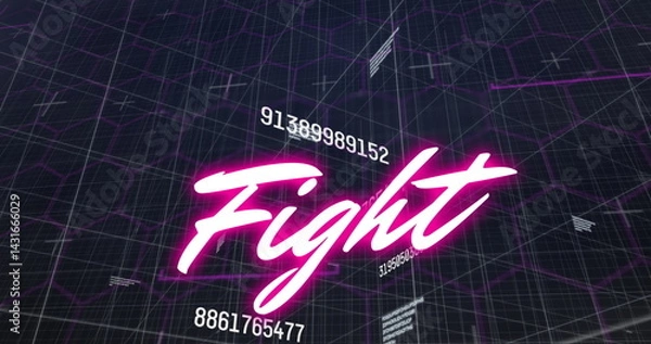 Obraz Image of fight text over data processing
