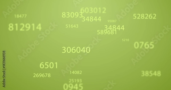 Fototapeta Image of data processing on yellow background